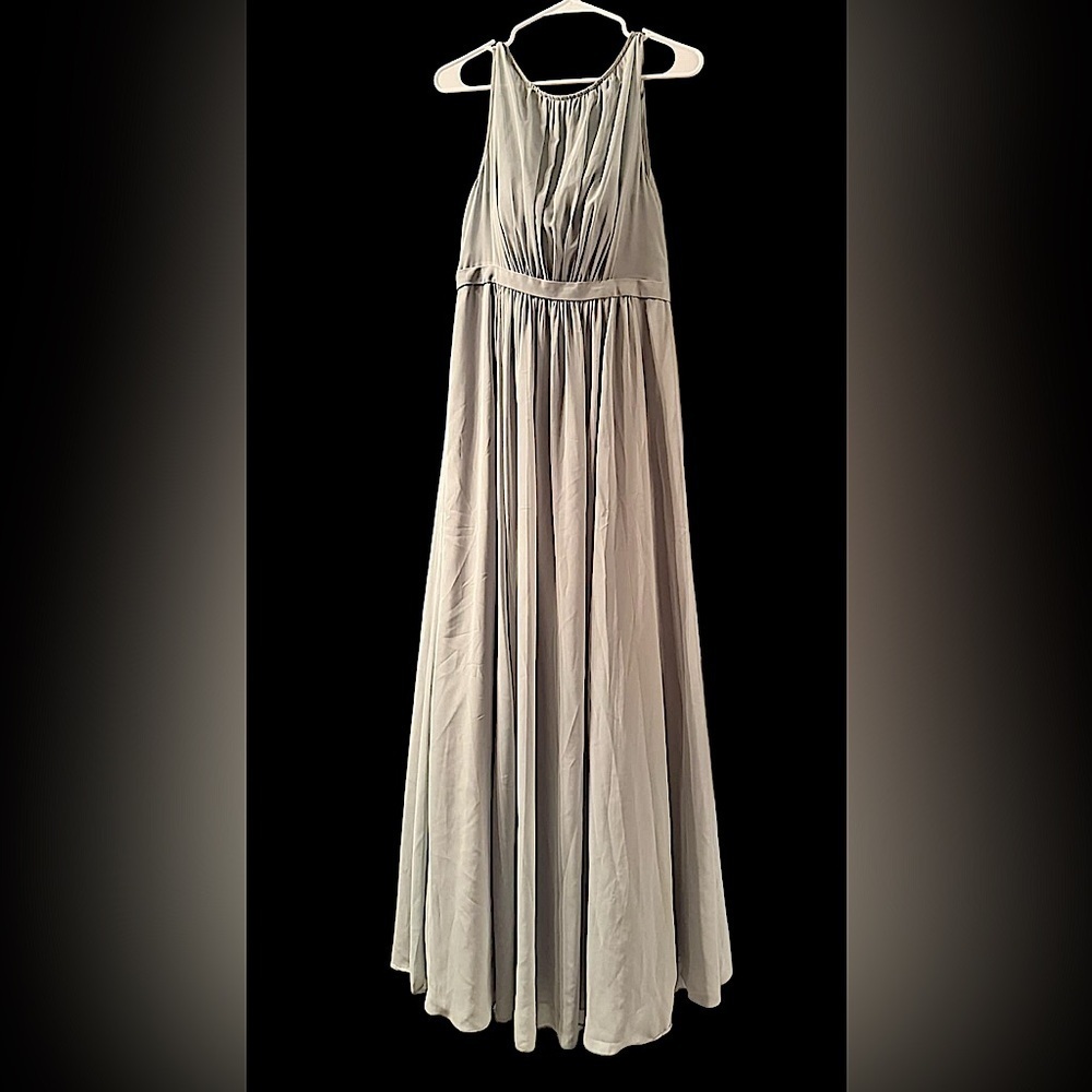 Custom made Elegant light Gray Maxi Dress pit to pit 14in length 50in